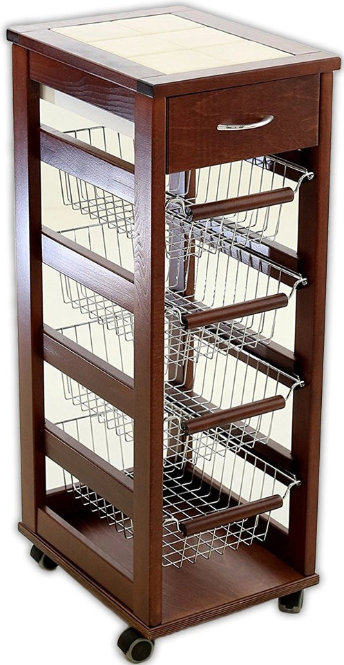 CARRELLO PORTAFRUTTA VESUVIO SALVASPAZIO 1 CASSETTO NOCE 83 X 29 X 36 CM