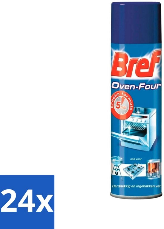Spray per forno - Contro grasso incrostato e grasso incollato - 450 ml - Confezione economica - 24 pezzi
