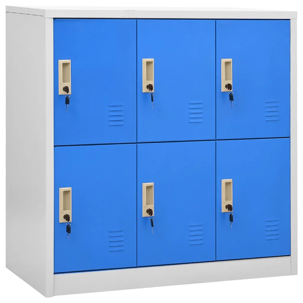 Armadietto con Chiave Grigio Chiaro e Blu 90x45x92,5 cm Acciaio 336437