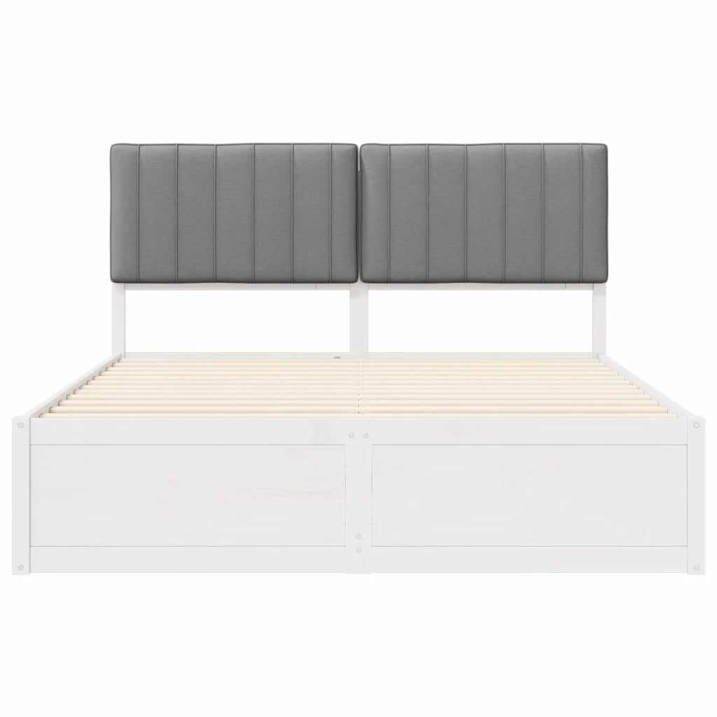 Letto con Testiera Rivestita Grigio chiaro 160 x 200 cm