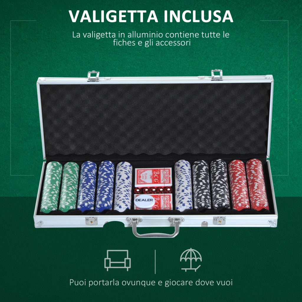 Set Poker ¨C Minimal ¨C Alluminio, 500 Fiches, 2 Mazzi