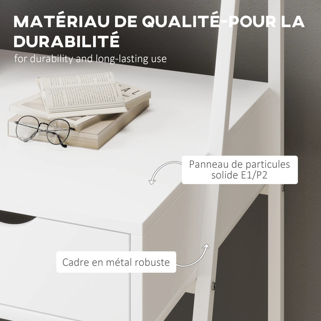Scrivania con cassetti e scaffale ¨C Minimal ¨C bianco metallo
