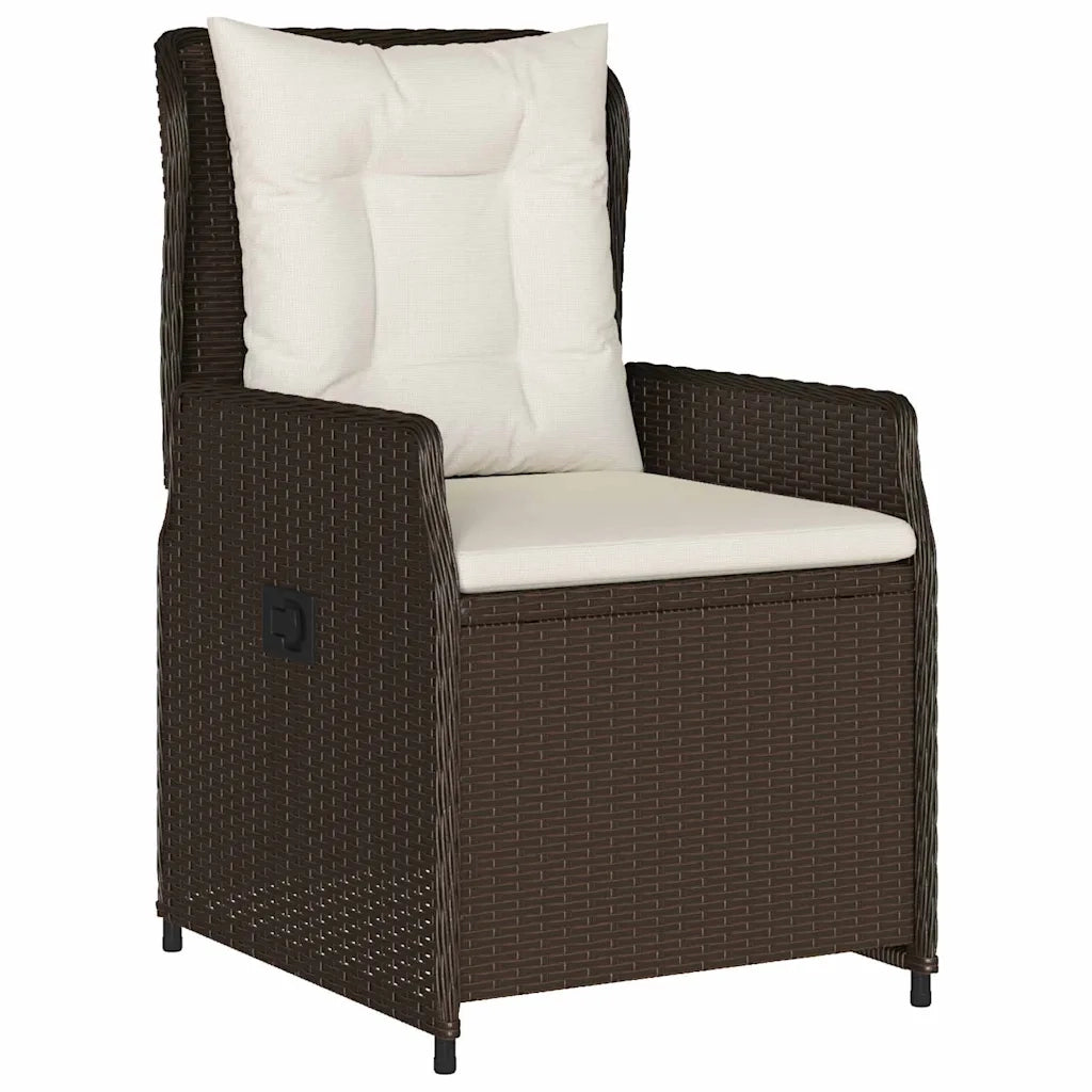 Set da Pranzo per Giardino 7 pcs Marrone polyrattan