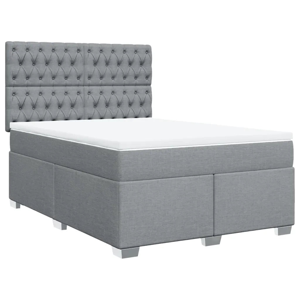 Giroletto a Molle con Materasso Grigio Chiaro 160x200cm Tessuto 3290546
