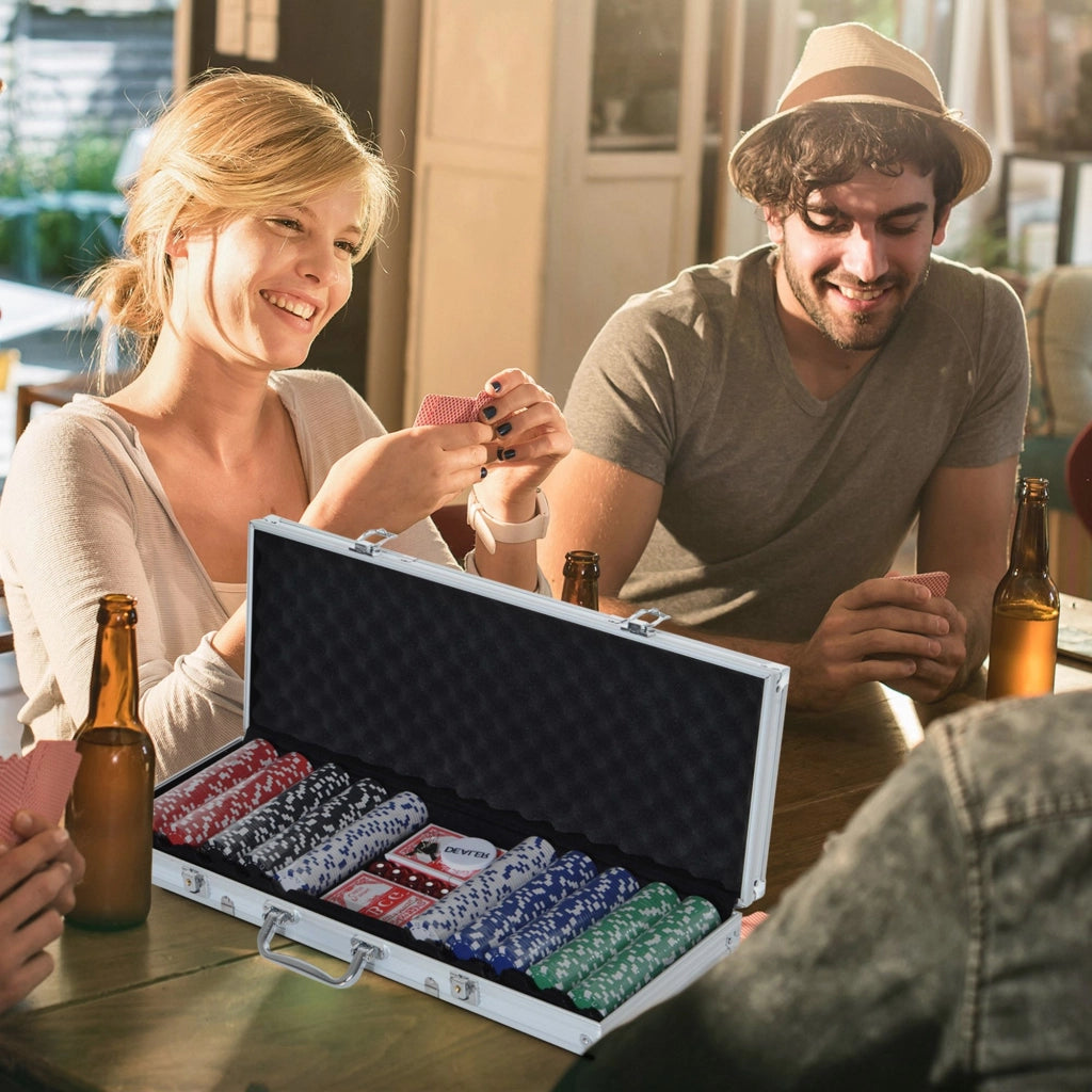 Set Poker ¨C Minimal ¨C Alluminio, 500 Fiches, 2 Mazzi