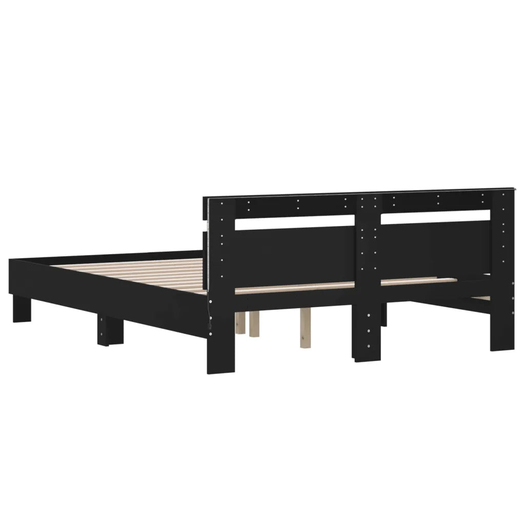 Giroletto con LED senza Materasso Nero 150x200 cm 3207540
