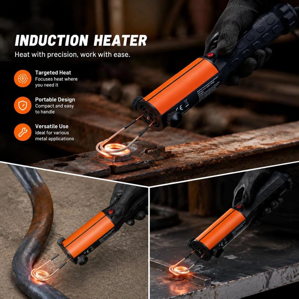 Magnetic Induction Heater Set, 1 KW Induction Heater, Bolt Induction Heater With 10 Induction Coils, Induction Heater Bolt Remover For Removing Bolts And Nuts