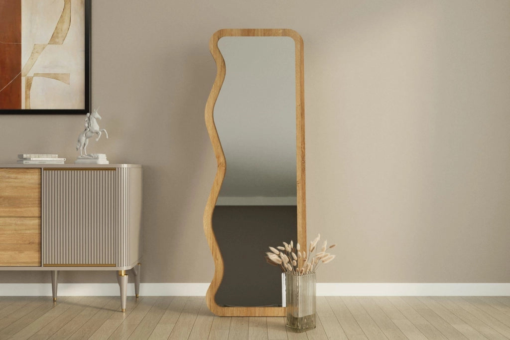 Specchio in legno "Asel" - 50 x 160 cm - Beige