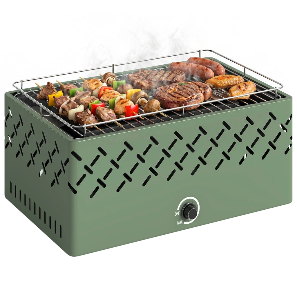Barbecue a Carbone con Ventilatore ¨C Minimal ¨C Verde 45.5x29x21 cm