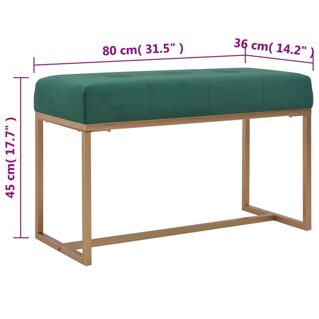 Panca-Sgabello 80 cm in Velluto Verde