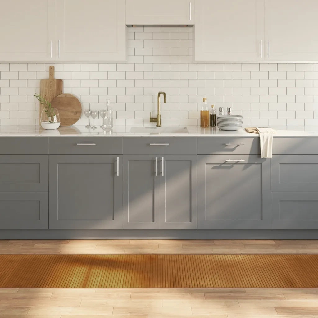 Tappeto Rettangolare Marrone 60x400 cm in Bambù 376848