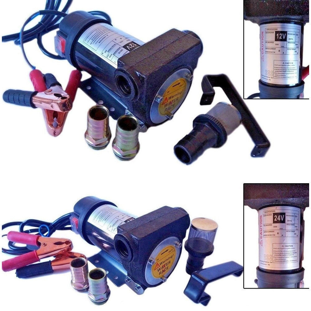 Trade Shop - Pompa Travaso Elettrica Carburante Acqua Olio Diesel 12v 200 Watt Auto Barca -