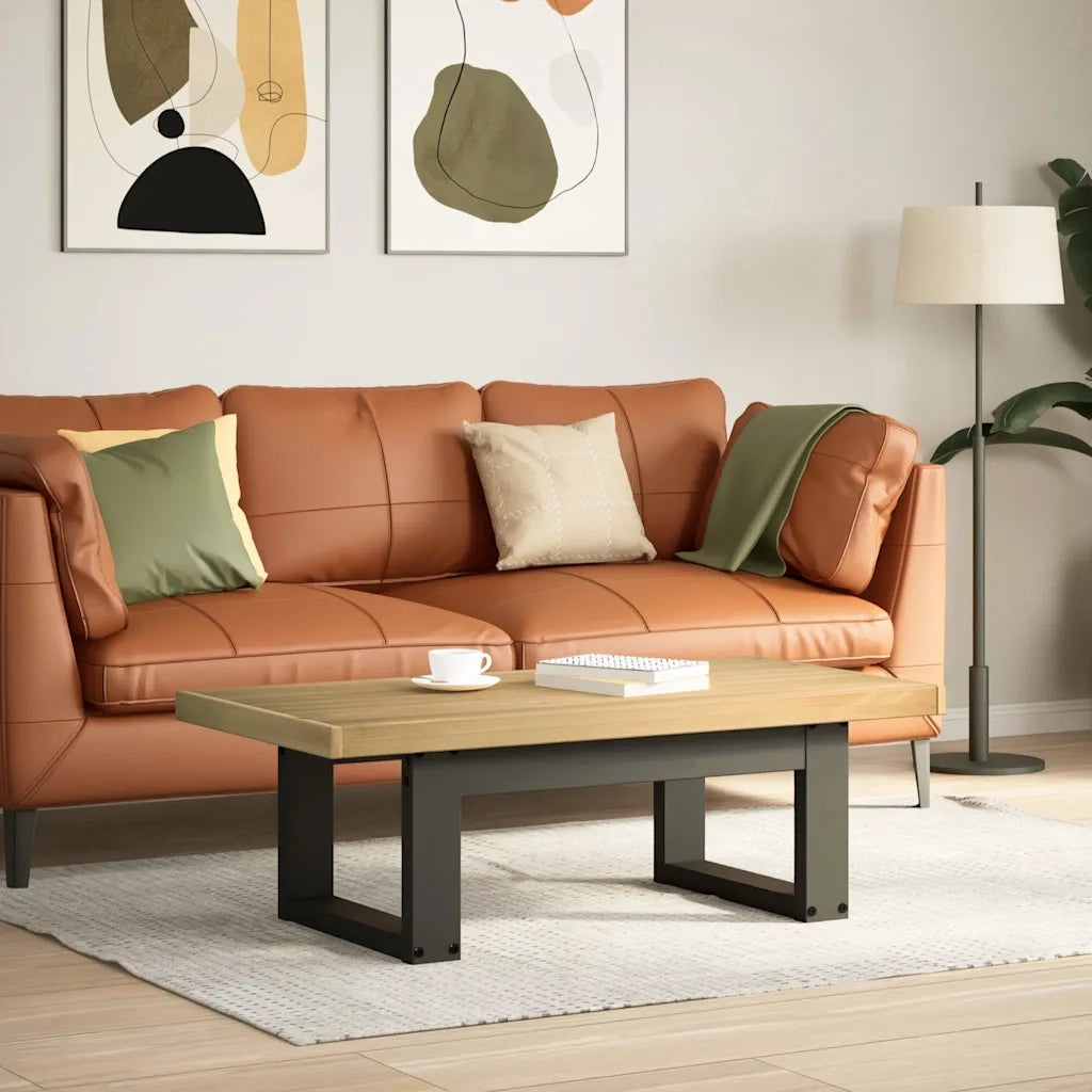 Tavolino-Tavolino da soggiorno-Tavolo NOAIN Gambe a Forma di U 120x60x40cm in Legno Massello