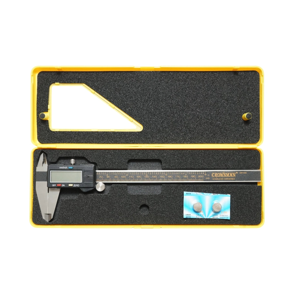 Calibro digitale professionale 200mm, doppia scala mm/pollici, misurazione interna, esterna, profondità Crownman