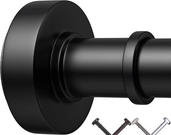 Maniglia di doccia regolabile - Nero - 110-182 cm - Inox