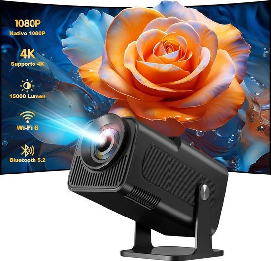 Proiettore Mini 4K per Cinema in Casa con Android 11.0 - 500 ANSI Lumen - Wifi 6 & BT 5.2