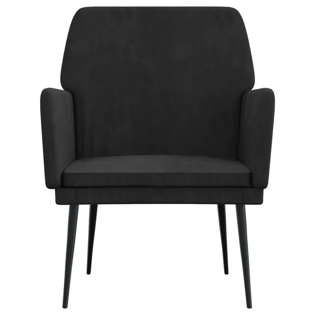 Poltrona | Sedia Relax Nera 62x79x79 cm Velluto