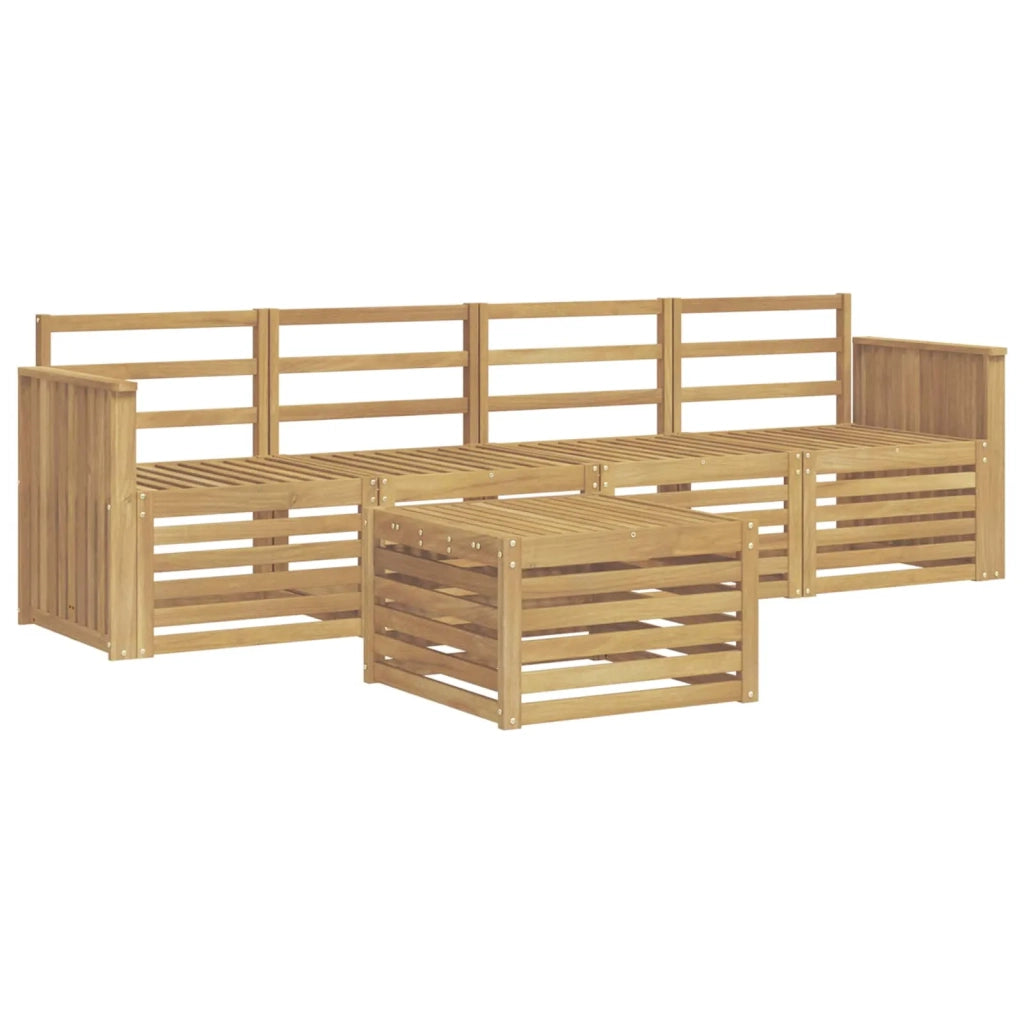 Set di divani da esterno 5 pcs Bianco Legno di Acacia Massello 3391349