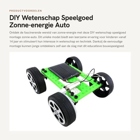 Auto a Energia Solare - Modello Auto Solare - Materiale ABS - Per Bambini e Adulti Sopra i 14 Anni - Dimensioni 8x7,5x3,2 cm