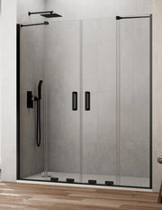 Porta doccia scorrevole 2+2 CIRENE (KENNA) 230 cm Profilo Nero