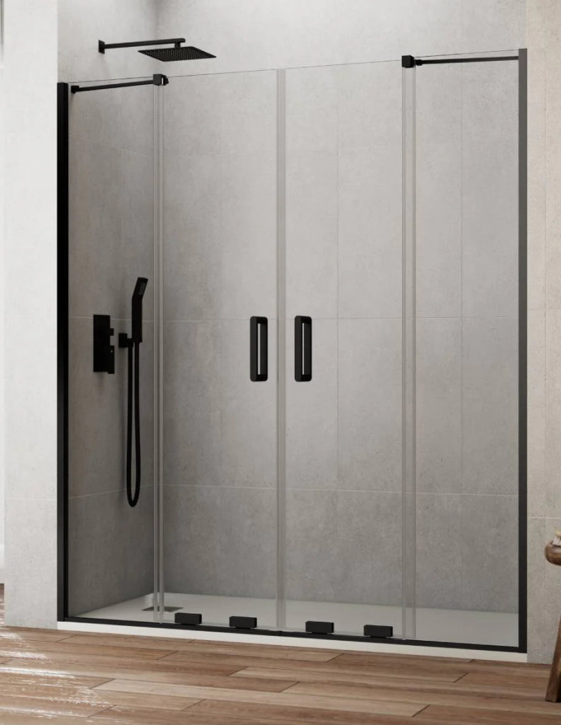 Porta doccia scorrevole 2+2 CIRENE (KENNA) 230 cm Profilo Nero