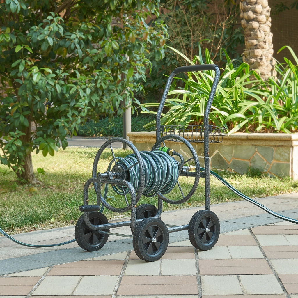 Carrello Avvolgitubo Gelibolu in Acciaio 84 x 48 x 93 cm pro.tec