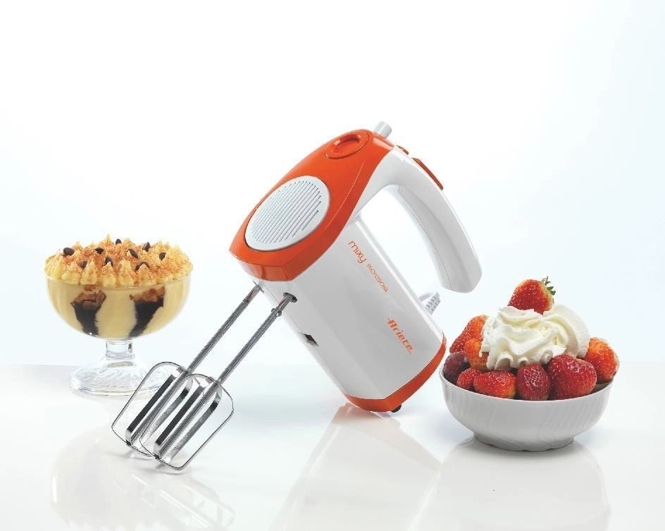 Ariete 1565-1 Mixy Professional Sbattitore Elettrico con Ciotola Rotante 300 W 5 Velocita' Turbo Fruste per Impastare e Montare colore Rosso