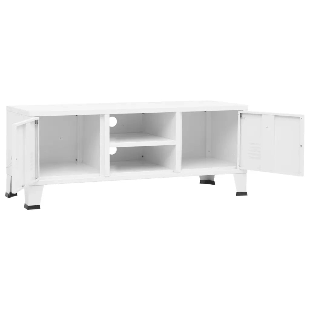 Mobile TV | Armadietto TV | Mobile Porta TV Industriale Bianco 105x35x42 cm in Metallo