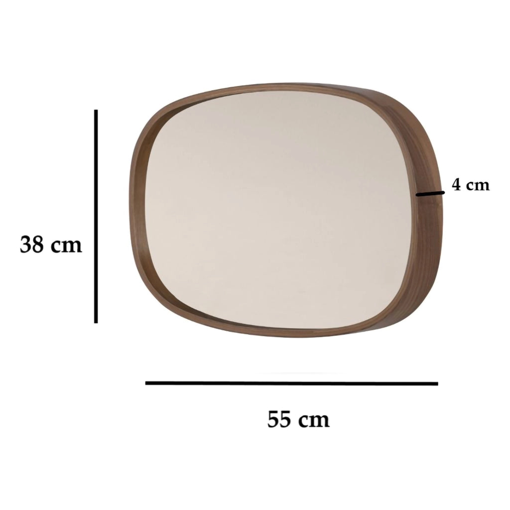 Forenza, Specchio Forma Ovale, 55x38h cm Marrone Noce