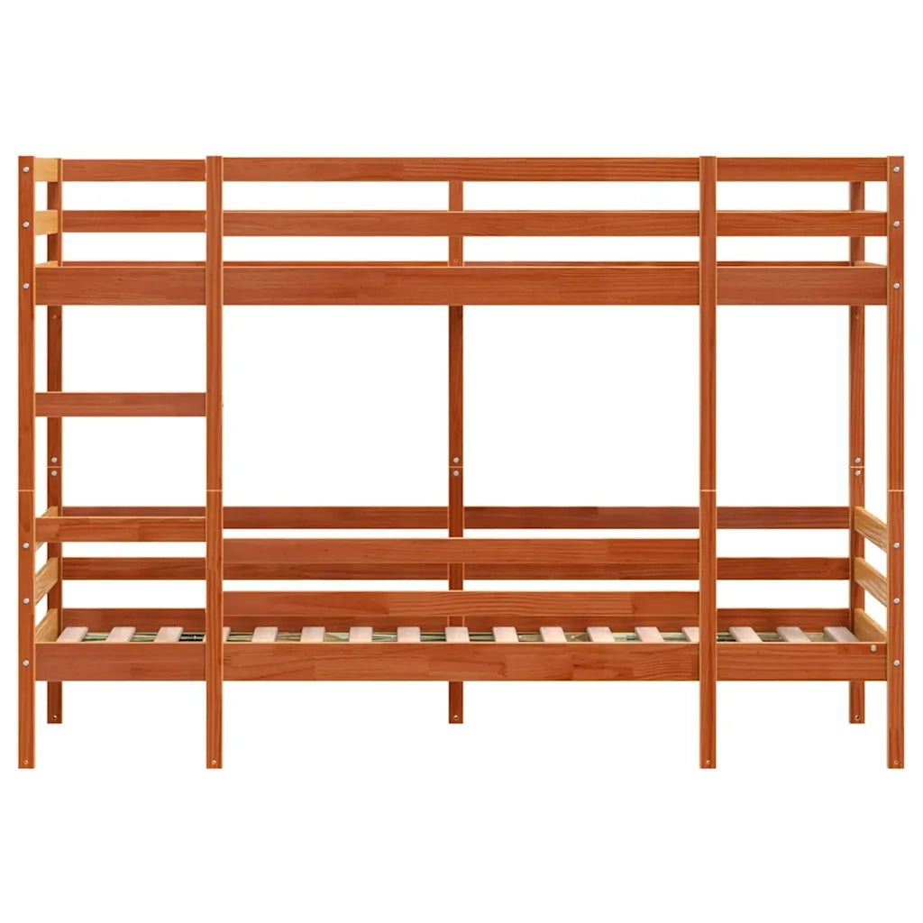 Letto singolo | Letto per adulti | Letto a Castello Marrone Cera 90x190 cm in Legno di Pino