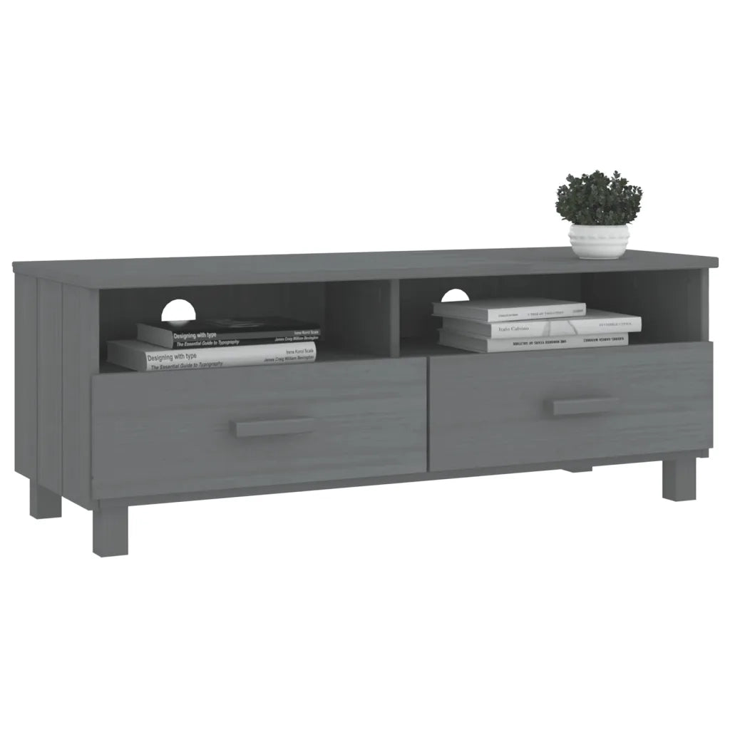 Mobile TV | Armadietto TV | Mobile Porta TV HAMAR Grigio Scuro 106x40x40 cm in Legno di Pino