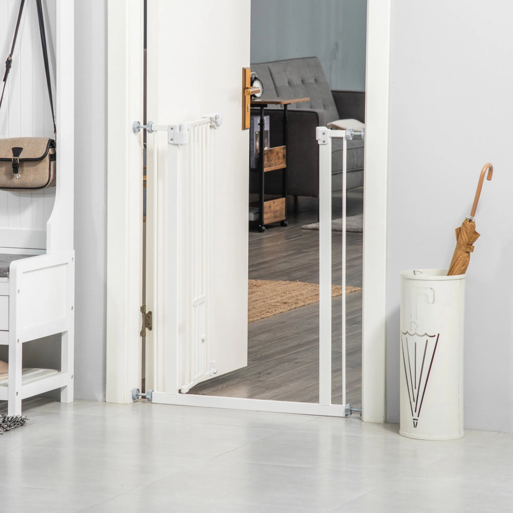 Cancelletto di sicurezza 74-80 x 91,4 cm in acciaio bianco senza foratura per scale –