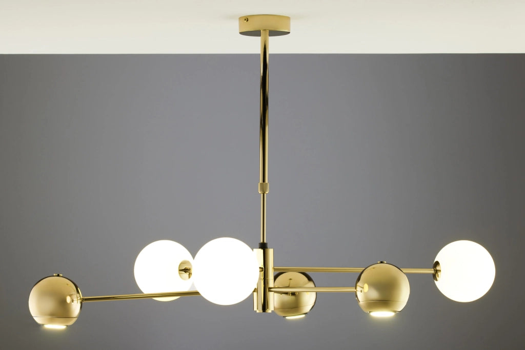 Lampadario MOKA moderno oro/bianco 6 luci G9+GU10 Jupiter
