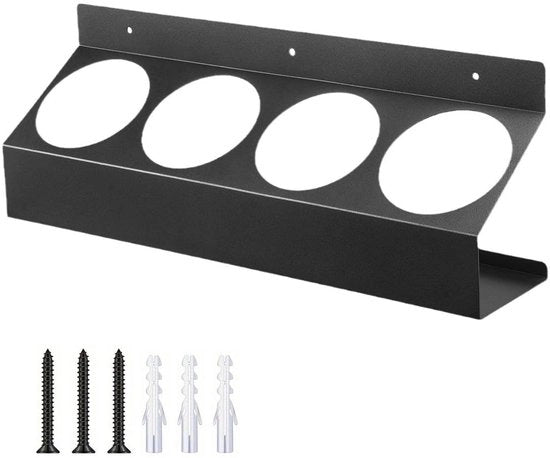 Supporto per pistola da verniciare Montato sulla parete - Organizzatore di pistole da verniciare - Per garage/attacco per slot - Nero - 4 canali - Metallo di alta qualità