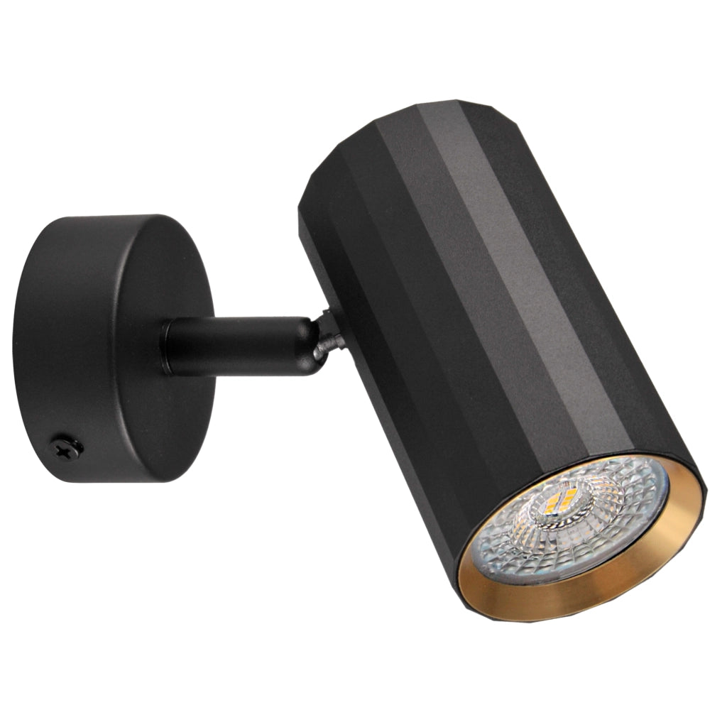 Applique/Plafoniera 1 luce NICEA nero-oro GU10 Polux