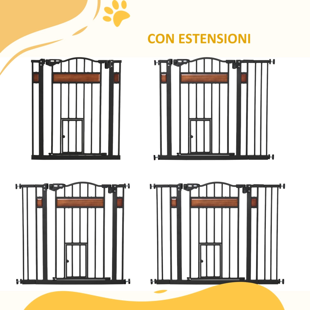 Cancello per Cani ¨C Minimal ¨C Nero 74-105x76.2 cm