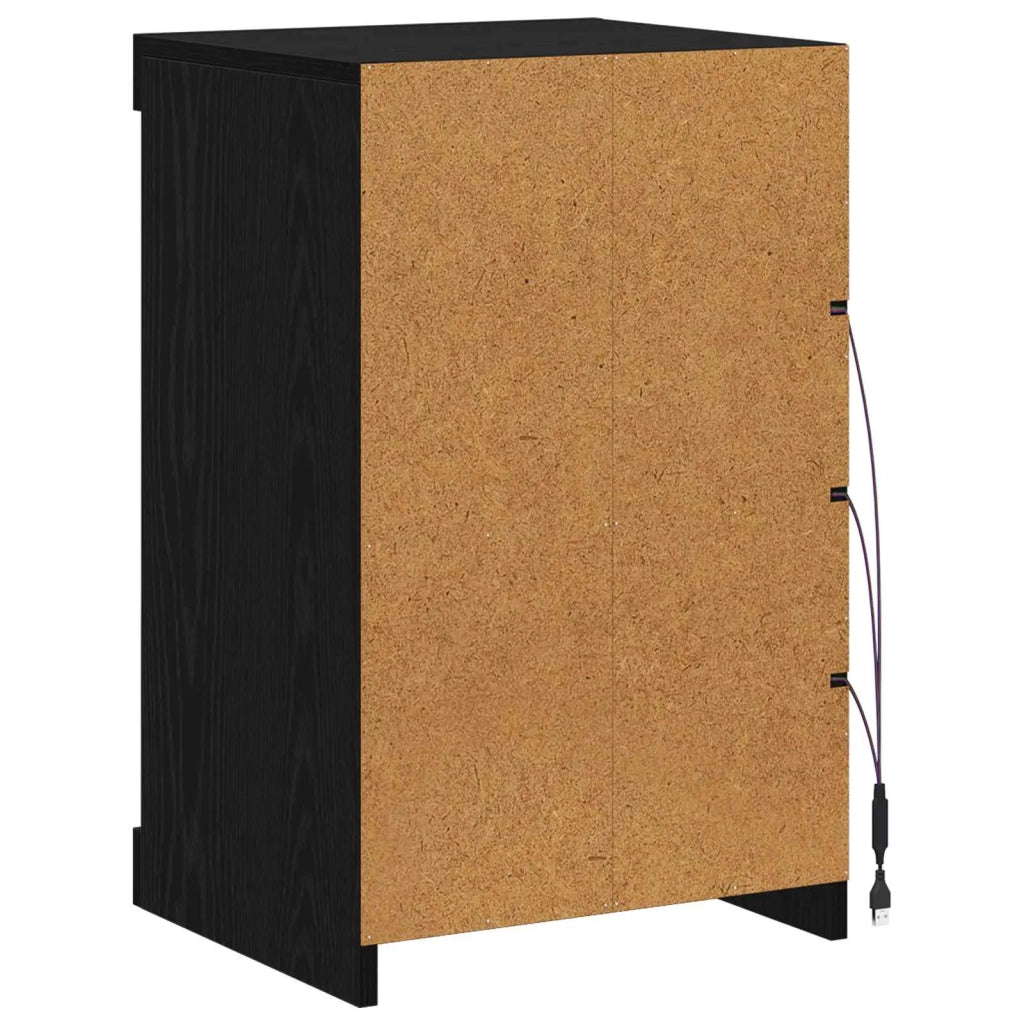 Madia LED Rovere Nero 41 x 37 x 67 cm Legno multistrato 863053