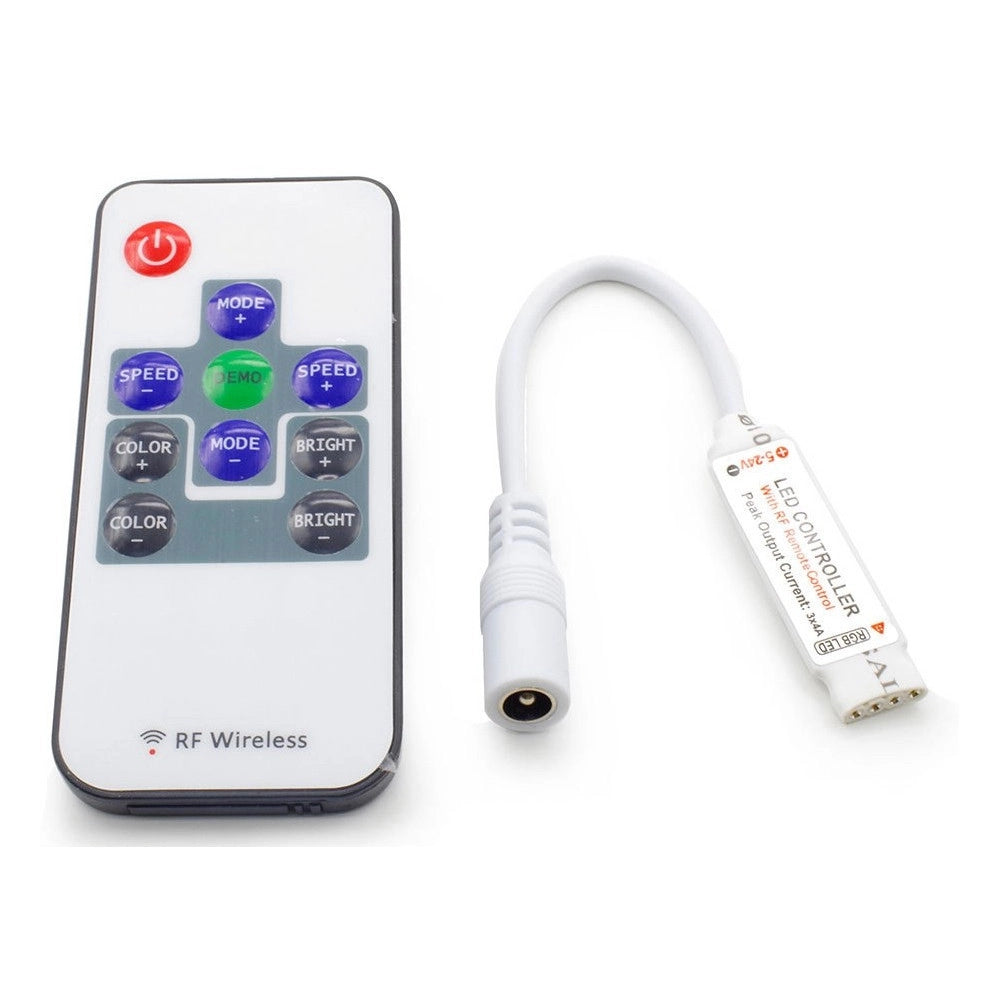 Trade Shop - Rgb Led Controller Rf Wireless Centralina Telecomando Colori 5-24v 3x4a 12a -