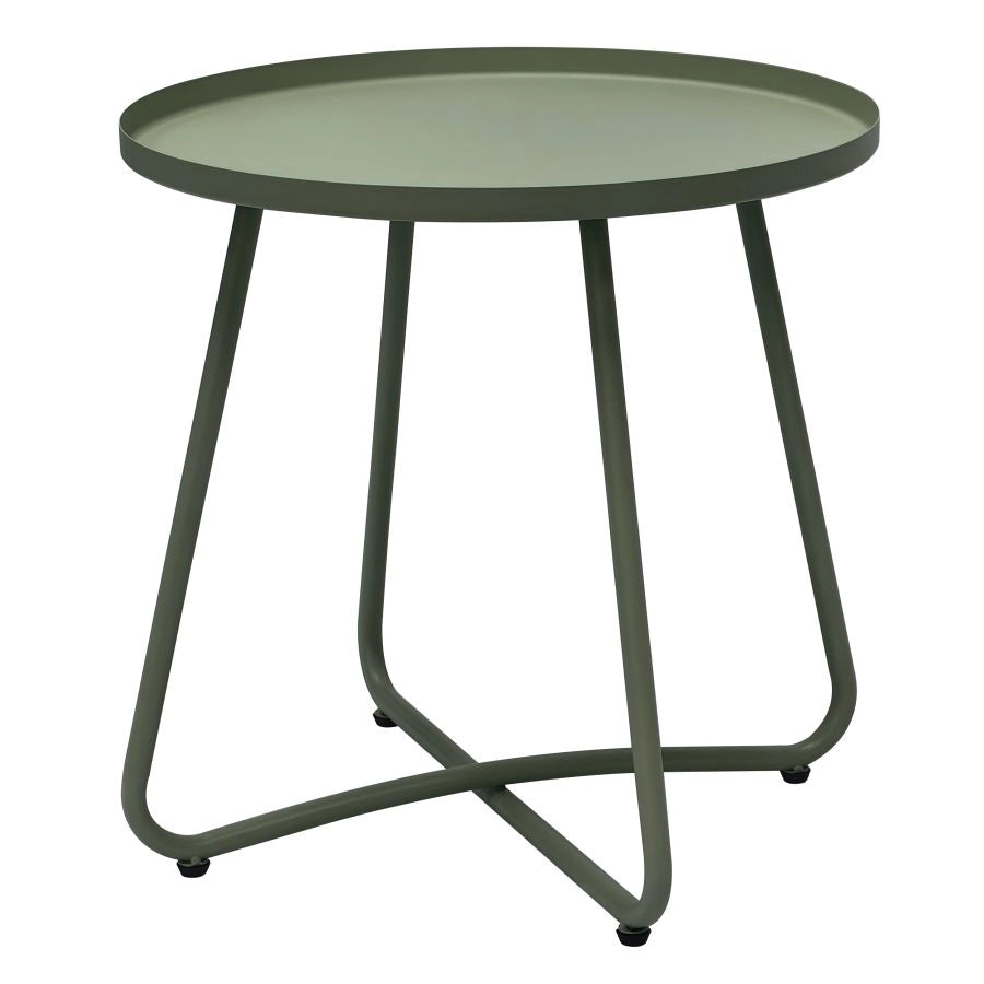 TAVOLINO ROTONDO DA GIARDINO ESTERNO VERDE IN FERRO D45X48H CM RIGAMONTI