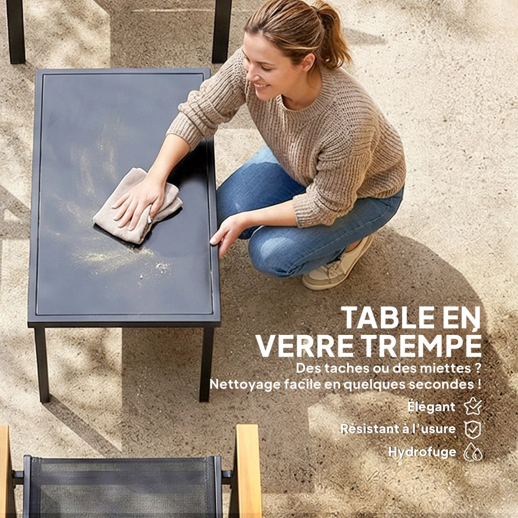 Set da giardino 4 pezzi con divano 2 posti ¨C Minimal ¨C nero