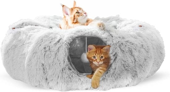 Tunnel per Gatti XXL con Cuscino per Interni
