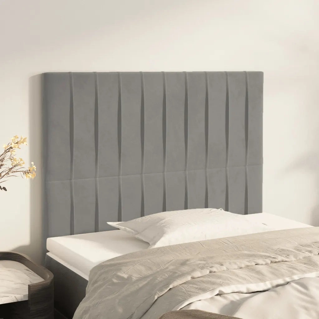 Testiera | Testata Grigio Chiaro 80x5x118/128 cm Velluto