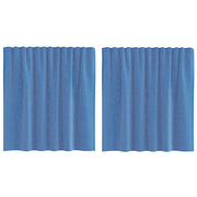 Tende in Voile con Tasche per Aste 2 pz Blu Reale