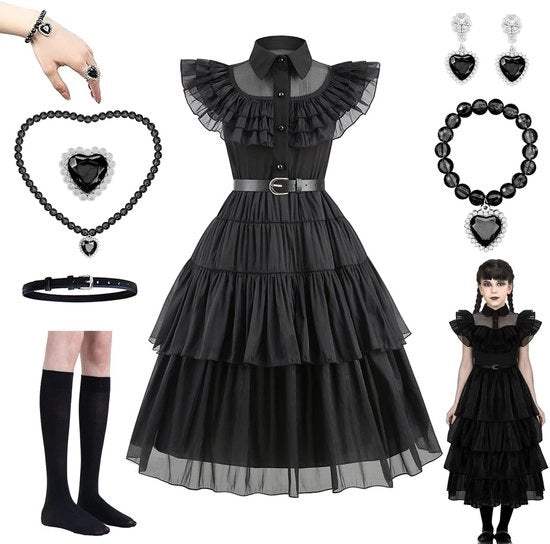 Costumi da Halloween con abito nero - abiti da teatro per adulti - costume da film per cosplay - costume donna - costume carnevale - adatto per Mardi Gras