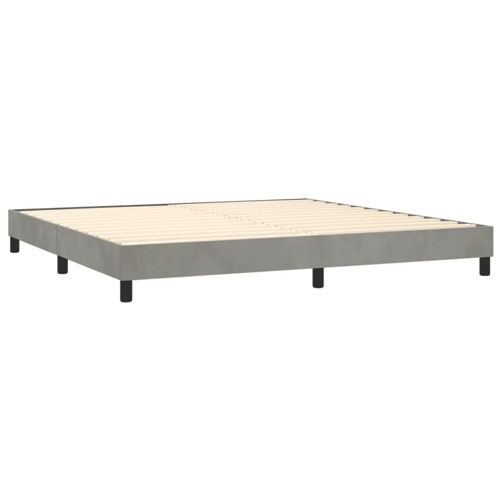 Giroletto a Molle con Materasso Grigio Chiaro 200x200cm Velluto 3141563