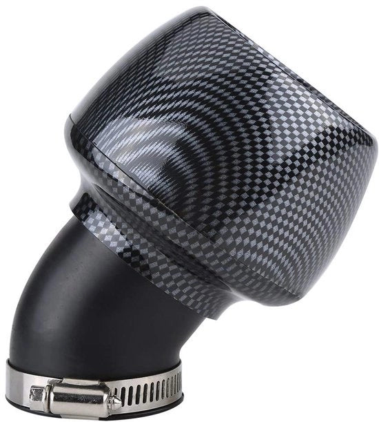 Filtro dell'aria 48 mm - Plastica/Fibra di carbonio - Morsetto di gomma regolabile - Per uso motociclistico/ATV/Dirtbike - Migliorata circolazione dell'aria - Qualità professionale - Filtro dell'aria per motori