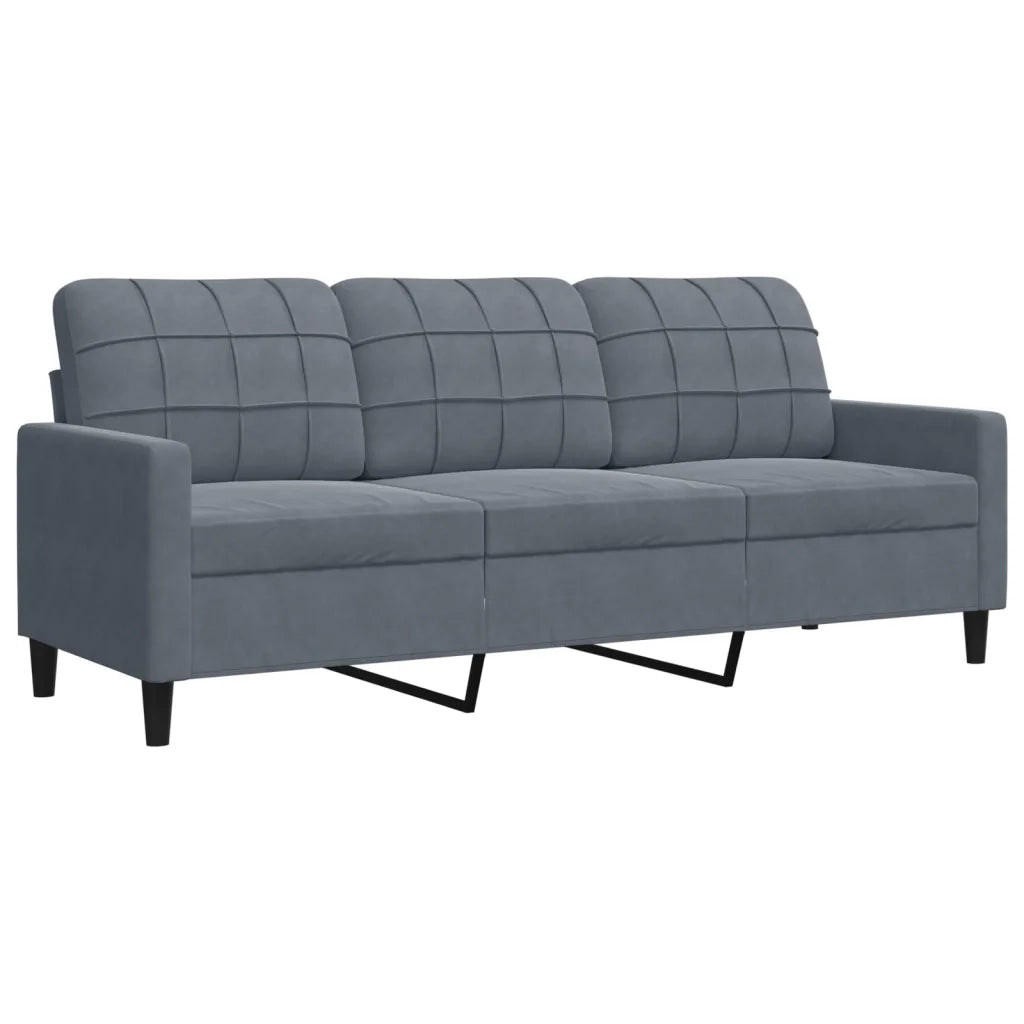 Set di Divani 3 pz con Cuscini e Rinforzi Grigio Scuro Velluto 3278422