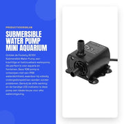 Pompa subacquea 10W - Pompa subacquea - Pompa per acquario - Impermeabile IP68 - Silenziosa - Potenza regolabile - Pompa submersibile