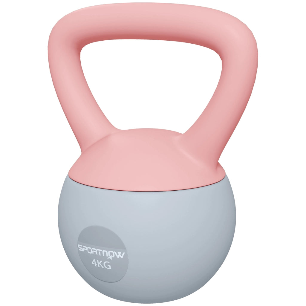 Kettlebell 4 kg ¨C Minimal ¨C Rosa e Grigio 19x15x25 cm