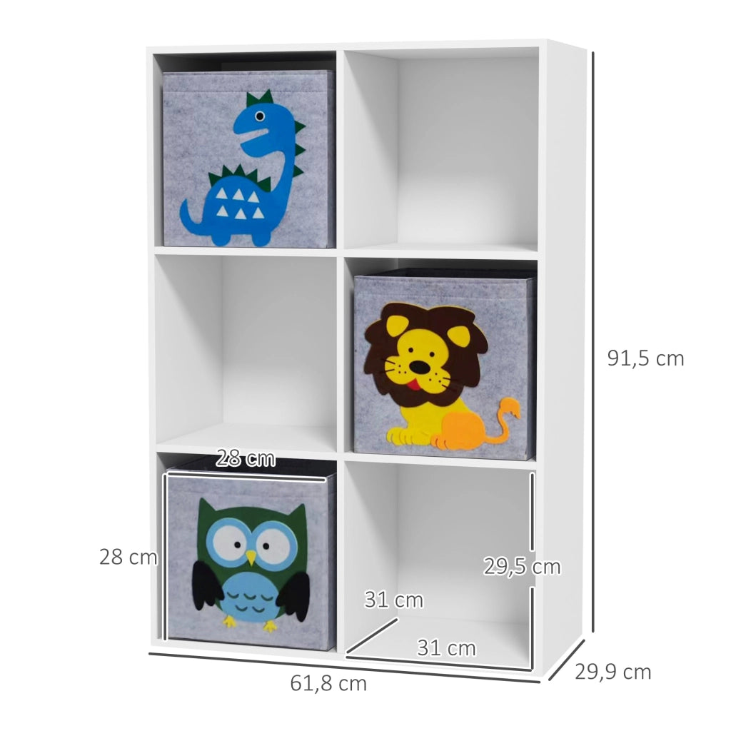 Libreria per Bambini ¨C Minimal ¨C 62x30x92 cm Bianco Grigio